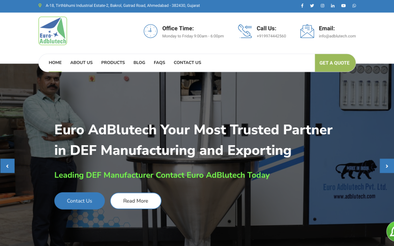 EURO ADBLUTECH PRIVATE LIMITED - Company Website